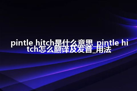pintle hitch是什么意思_pintle hitch怎么翻译及发音_用法