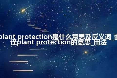 plant protection是什么意思及反义词_翻译plant protection的意思_用法