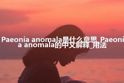 Paeonia anomala是什么意思_Paeonia anomala的中文解释_用法