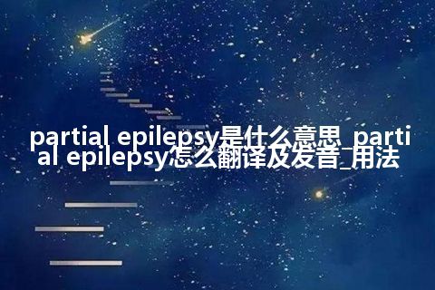 partial epilepsy是什么意思_partial epilepsy怎么翻译及发音_用法