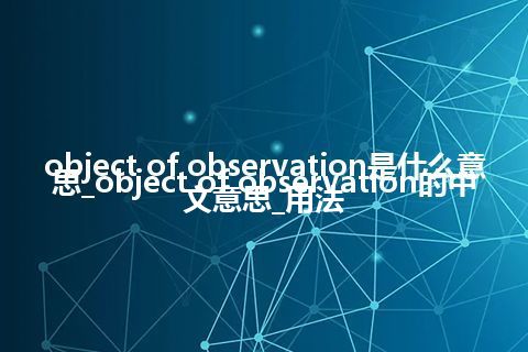 object of observation是什么意思_object of observation的中文意思_用法