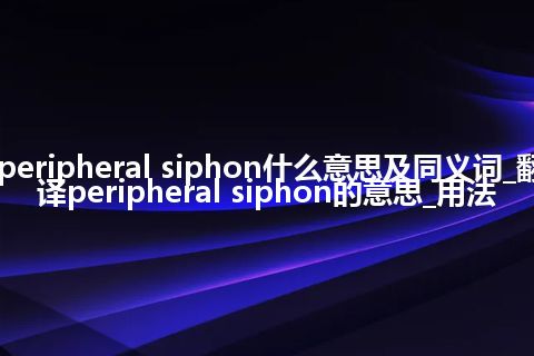 peripheral siphon什么意思及同义词_翻译peripheral siphon的意思_用法