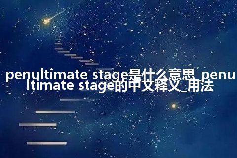 penultimate stage是什么意思_penultimate stage的中文释义_用法