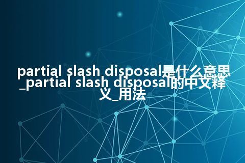 partial slash disposal是什么意思_partial slash disposal的中文释义_用法