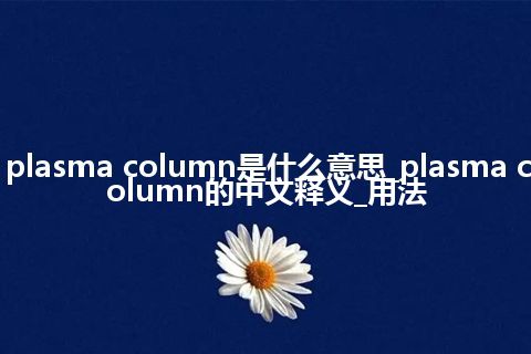 plasma column是什么意思_plasma column的中文释义_用法