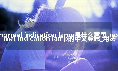 normal indication lamp是什么意思_normal indication lamp的中文意思_用法