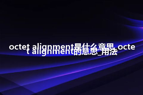 octet alignment是什么意思_octet alignment的意思_用法