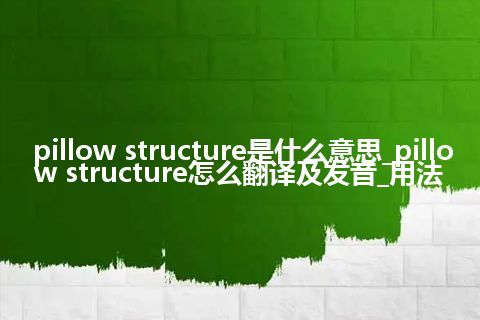 pillow structure是什么意思_pillow structure怎么翻译及发音_用法