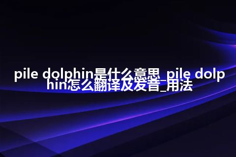 pile dolphin是什么意思_pile dolphin怎么翻译及发音_用法