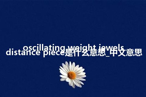 oscillating weight jewels distance piece是什么意思_中文意思
