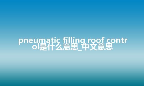 pneumatic filling roof control是什么意思_中文意思