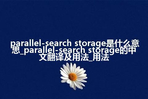 parallel-search storage是什么意思_parallel-search storage的中文翻译及用法_用法