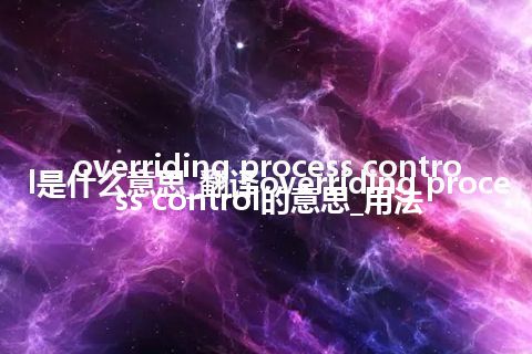 overriding process control是什么意思_翻译overriding process control的意思_用法