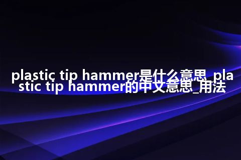 plastic tip hammer是什么意思_plastic tip hammer的中文意思_用法