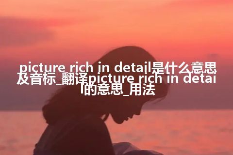 picture rich in detail是什么意思及音标_翻译picture rich in detail的意思_用法