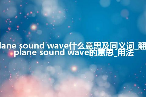 plane sound wave什么意思及同义词_翻译plane sound wave的意思_用法