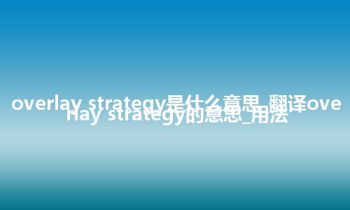 overlay strategy是什么意思_翻译overlay strategy的意思_用法