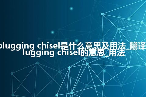 plugging chisel是什么意思及用法_翻译plugging chisel的意思_用法