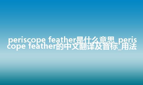 periscope feather是什么意思_periscope feather的中文翻译及音标_用法