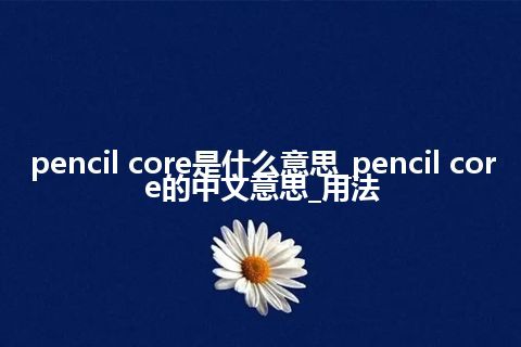 pencil core是什么意思_pencil core的中文意思_用法