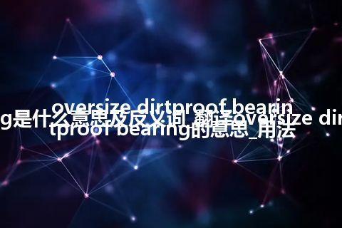 oversize dirtproof bearing是什么意思及反义词_翻译oversize dirtproof bearing的意思_用法