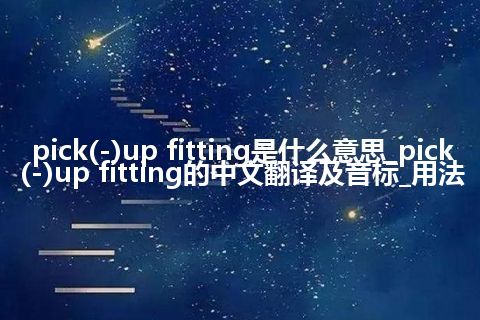 pick(-)up fitting是什么意思_pick(-)up fitting的中文翻译及音标_用法