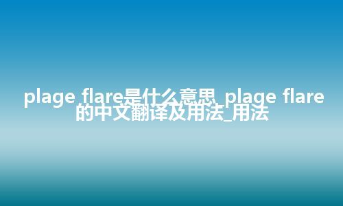 plage flare是什么意思_plage flare的中文翻译及用法_用法
