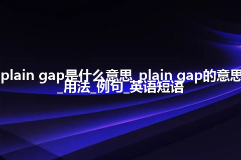 plain gap是什么意思_plain gap的意思_用法_例句_英语短语