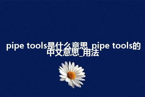 pipe tools是什么意思_pipe tools的中文意思_用法