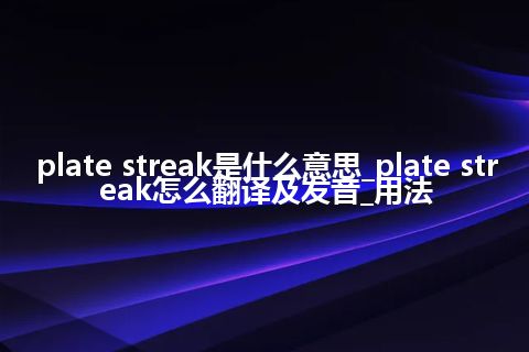 plate streak是什么意思_plate streak怎么翻译及发音_用法