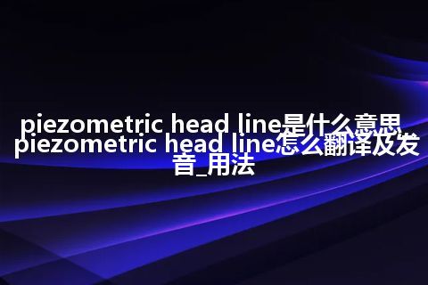 piezometric head line是什么意思_piezometric head line怎么翻译及发音_用法
