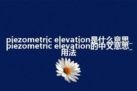 piezometric elevation是什么意思_piezometric elevation的中文意思_用法