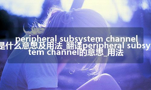 peripheral subsystem channel是什么意思及用法_翻译peripheral subsystem channel的意思_用法