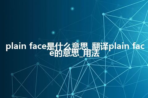 plain face是什么意思_翻译plain face的意思_用法