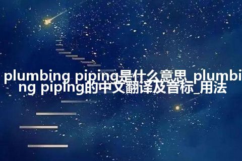 plumbing piping是什么意思_plumbing piping的中文翻译及音标_用法