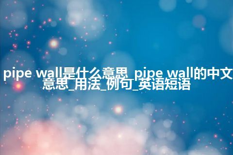 pipe wall是什么意思_pipe wall的中文意思_用法_例句_英语短语