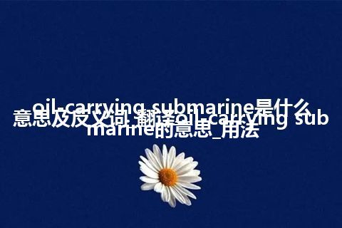 oil-carrying submarine是什么意思及反义词_翻译oil-carrying submarine的意思_用法