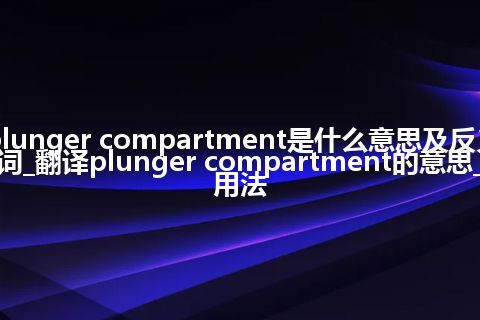 plunger compartment是什么意思及反义词_翻译plunger compartment的意思_用法
