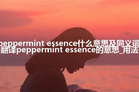 peppermint essence什么意思及同义词_翻译peppermint essence的意思_用法