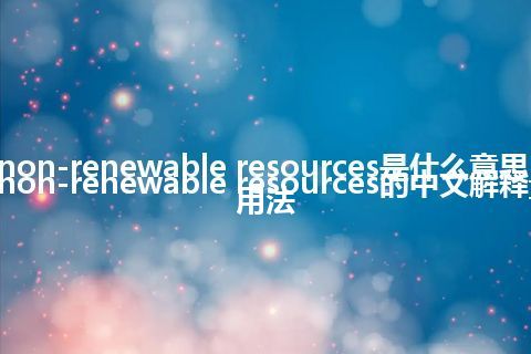 non-renewable resources是什么意思_non-renewable resources的中文解释_用法