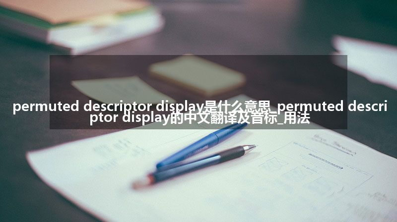 permuted descriptor display是什么意思_permuted descriptor display的中文翻译及音标_用法