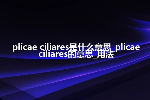 plicae ciliares是什么意思_plicae ciliares的意思_用法