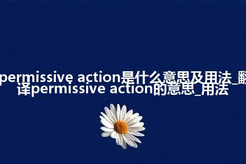 permissive action是什么意思及用法_翻译permissive action的意思_用法