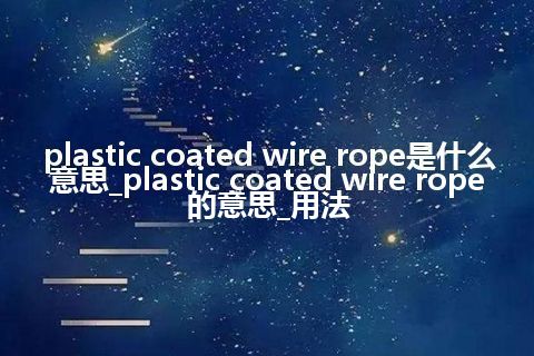 plastic coated wire rope是什么意思_plastic coated wire rope的意思_用法