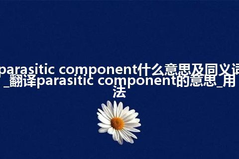 parasitic component什么意思及同义词_翻译parasitic component的意思_用法