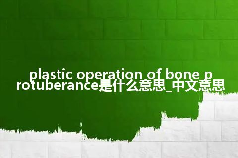 plastic operation of bone protuberance是什么意思_中文意思