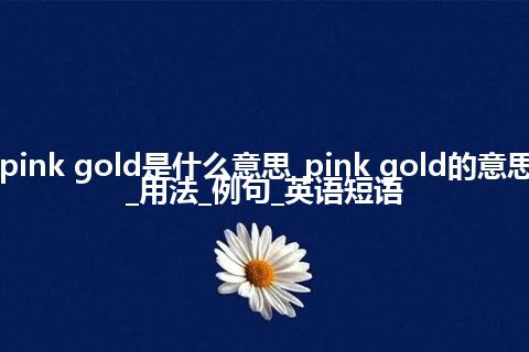 pink gold是什么意思_pink gold的意思_用法_例句_英语短语