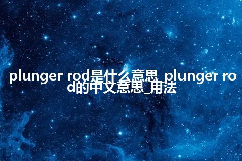 plunger rod是什么意思_plunger rod的中文意思_用法