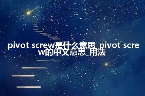 pivot screw是什么意思_pivot screw的中文意思_用法