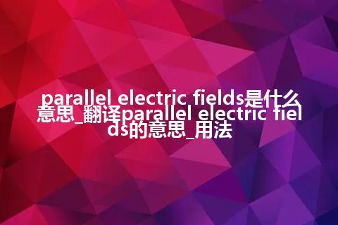 parallel electric fields是什么意思_翻译parallel electric fields的意思_用法